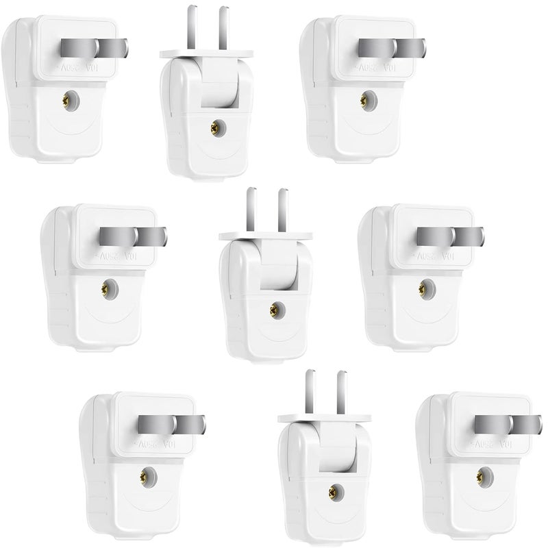 TOODOO Replacement Electrical Plug 2 Prong Lamp Replacement Plugs for Lamps Light Duty, Residential Polarized 10 A 110-250V 2 Wire Straight Blade Can Be Rotated 180 Degrees(9 Pieces) - Image 1